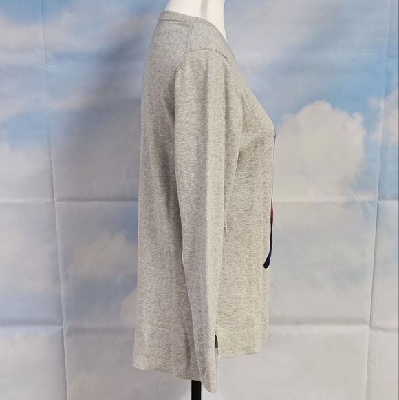 CROWN & IVY | 100% COTTON CROPPED SLEEVE CREW NECK SEQUIN SWEATER - NWOT! - Picture 9 of 13